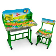 GENERICO - Escritorio Infantil para Niños y Niñas  Silla + Repisa Diseño Animado Compartimientos