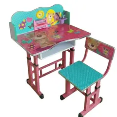 GENERICO - Escritorio Infantil para Niños y Niñas  Silla + Repisa Diseño Animado Compartimientos