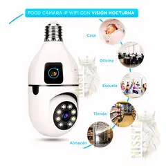 OEM - FOCO CAMARA FULL HD DE SEGURIDAD DOBLE LENTE 360º