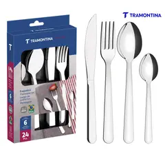 TRAMONTINA - Cubiertos de Acero Inoxidable  24 pzas  TRAMONTINA