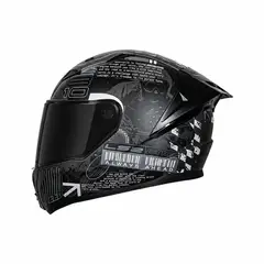 LS2 - CASCO LS2 FF810 VIGO HISTORY NEGRO GRIS VISOR OSCURO Y CERT ECE-2206