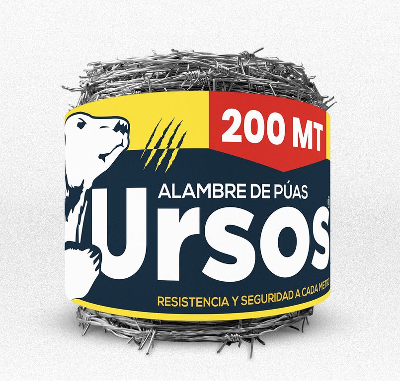 ALAMBRE DE PÚAS GALVANIZADO - 200MT URSOS - ACEROS KAMALY