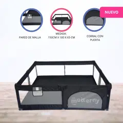 CUZKA - Corral Plegable para Bebé «GIANT» Black