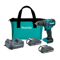MAKITA - Taladro Percutor Makita 12 18V 2Vel 2Ah +Maletin DHP490WVEX
