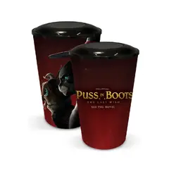 GENERAL - Set 5 Vasos Exclusivos AMC con Tapa Gato con Botas
