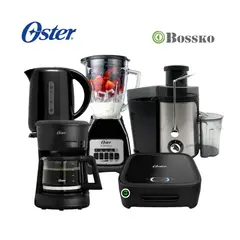 OSTER - Combo Extractor + Licuadora 1.5 L+ cafetera + hervidor 1.7 L + sandwichera