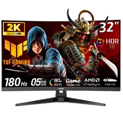 ASUS - Monitor ASUS TUF Gaming VG32WQ3B, 31.5 Curved, QHD VA 2560 x 1440, 0.5ms GTG, 180Hz, FreeSync