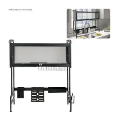 GENERICO - Organizador Escurridor de Platos Premium 2 Niveles con Tapa 85 cm