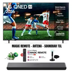 LG - Televisor Smart TV 55'' LG QNED UHD 4K 55QNED73ASA 2026 + ANT + MAGIC + SOUNDBAR TCL