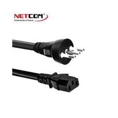 NETCOM - CABLE PODER TIPO L ITALIANO 3 LINEAL CEI-23-16 MACHO A IEC320 C13 HEMBRA 1.80MTS 3X14 AWG 15A NETCOM