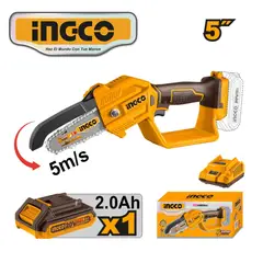 INGCO TOOLS - CGSLI20581 MINI MOTOSIERRA 20V 5 + BATERÍA + CARGADOR