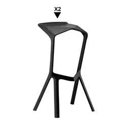 ZIYAZ - Pack De 2 Bancos Trazzo Negro - Ziyaz