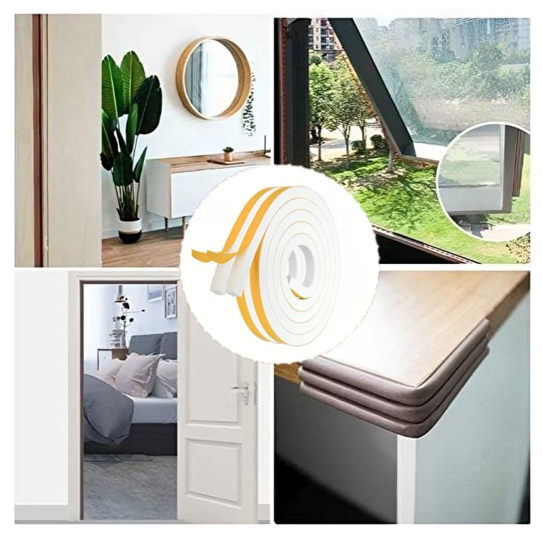 Burlete Adhesivo Para Puertas y Ventanas Color Blanco 6m