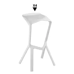 ZIYAZ - Pack De 4 Bancos Trazzo Blanco - Ziyaz