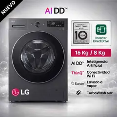 SAMSUNG - Lavaseca WD16EGNTS6P 168KG IA Carga Frontal Grafito LG