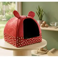 GENERICO - Cama Iglú Conejito RojaXL para Perros y Gatos - 52*52 cm x 58 de altura