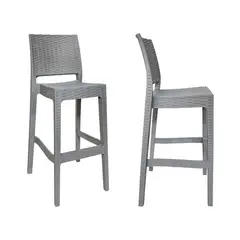 ZIYAZ - Pack De 2 Silla Bar Tavarua Gris Claro - Ziyaz