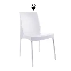 ZIYAZ - Pack De 6 Sillas Ada Blanco - Ziyaz