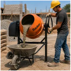 GENERICO - Trompo Mezcladora Eléctrico 0.8HP 130 litros Bauker