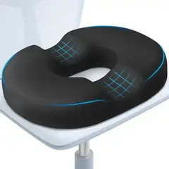 GENERICO - Cojín para asiento Viscoelástio con Gel Ovalado con Forma- Rodete