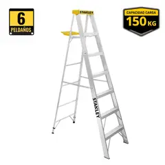 STANLEY - Escalera tipo tijera de aluminio 6 peldaños Stanley