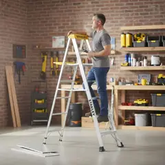 STANLEY - Escalera tipo tijera de aluminio 6 peldaños Stanley