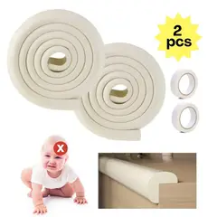 GENERICO - Protector de Borde Antigolpe Bebé Esquina Protector Blanco 2 UNIDADES