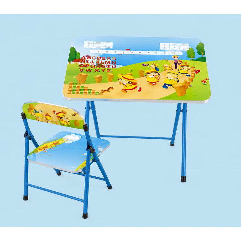 Mesa y Silla Infantil Escritorio para Niños Niñas Diseño Creativo Moderno 190353