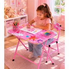 GENERICO - Mesa y Silla Infantil Escritorio para Niños Niñas Diseño Creativo Moderno  190352