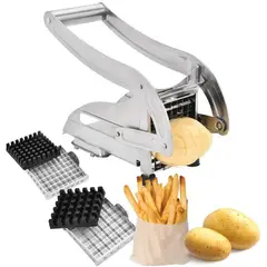 GENERICO - Cortador de Papas Fritas Profesional 2 Tamaños Acero Inoxidable
