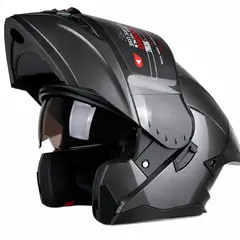 GENERICO - CASCO HOKEN HK3 FF916 GRAFITO  BRILLO ABATIBLE VISOR OSCURO