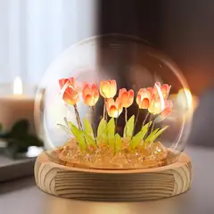 GENERICO - LÁMPARA ESFERA 3D DE TULIPANES LUCES NOCTURNAS