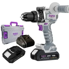 NEO - Taladro 20V Neo + 2 Bat 4Ah + Carga. + Maleta T1217020K2-4