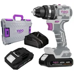 NEO - Taladro 12 20V Neo 80Nm + 2 Bat 4Ah + Cargador T128020k2-4