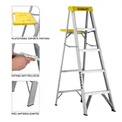 STANLEY - Escalera tipo tijera de aluminio 4 peldaños Stanley