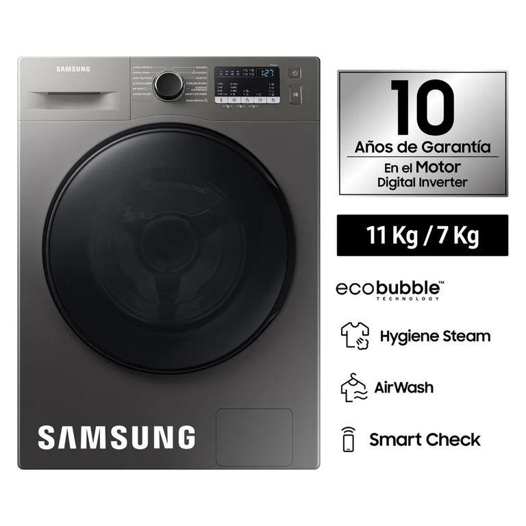 Lavaseca Samsung Ecobubble Con Airwash 11 Kg / 7 Kg Wd11t4046bx