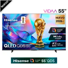 Hisense - Televisor Hisense QLED 55 UHD 4K Smart TV 55QD5SV - Negro