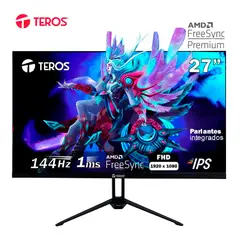 Teros - Monitor gamer Teros 27 pulgadas IPS Full HD 144Hz 1ms HDMI DisplayPort con parlantes TE-2714S