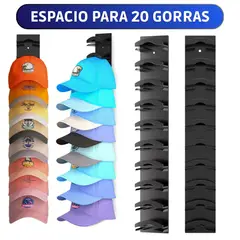 GENERICO - Pack x 2 Soporte Organizador Vertical De Gorras Tipo Rack 20 Espacios