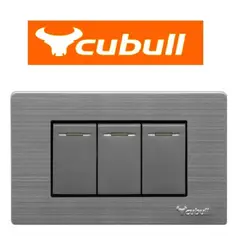 CUBULL - INTERRUPTOR TRIPLE COLOR GRIS MARCA CUBULL MODELO A5-009