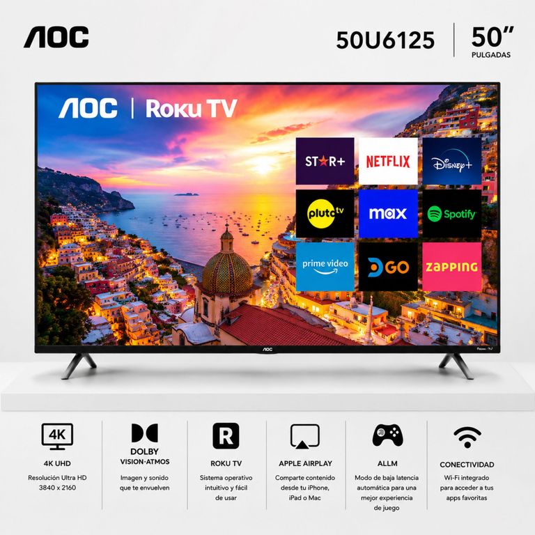 Televisor LED 50 UHD 4K Smart Tv 50U6125