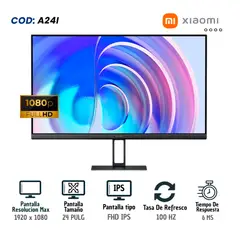 XIAOMI - Monitor Xiaomi A24i 24 pulgadas IPS Full HD 100Hz HDMI DisplayPort