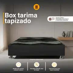 GENERICO - Box Tarima reforzado y acolchado Pcromadas - king plz - Negro