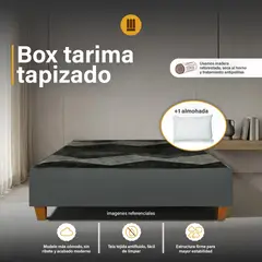 GENERICO - Box tarima reforzado (P. Madera) - color Gris oscuro - 2 plz Inc.almohada