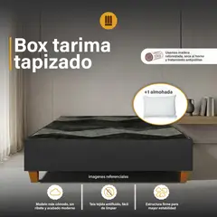 GENERICO - Box tarima reforzado (P.Madera) -Negro 2 plz. Inc Almohada