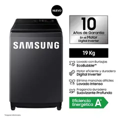 SAMSUNG - Lavadora Samsung 19KG EcoBubble WA40F19E7CPE - Gris Grafito