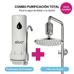 ELVO - PACK DE AHORRO ELVO Purificador filtro sobre mesa y Filtro de Ducha