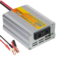 GENERICO - Inversor de Corriente 220W para Auto 12V a 220V  Convertidor USB Portátil con Clip de Batería