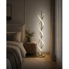 GENERICO - LAMPARA DE PISO LED SPIRAL TRES TONOS