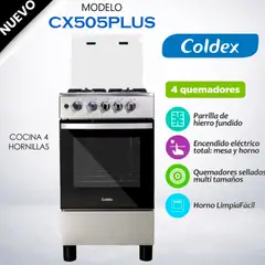 Coldex - COCINA DE PIE A GAS  4 HORNILLAS CX505PLUS Coldex